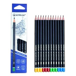Acmeliae HB Matt Black Color Body Graphite Pencil (12pcs/Box)