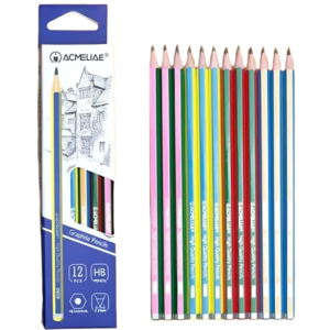 Acmeliae HB MultiColor Striped Body Graphite Pencil (12pcs/Box)