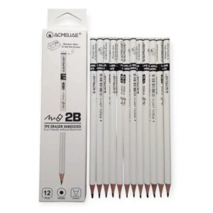 Acmeliae 12pcs Built-in Eraser 2B Pencils (P-6522)