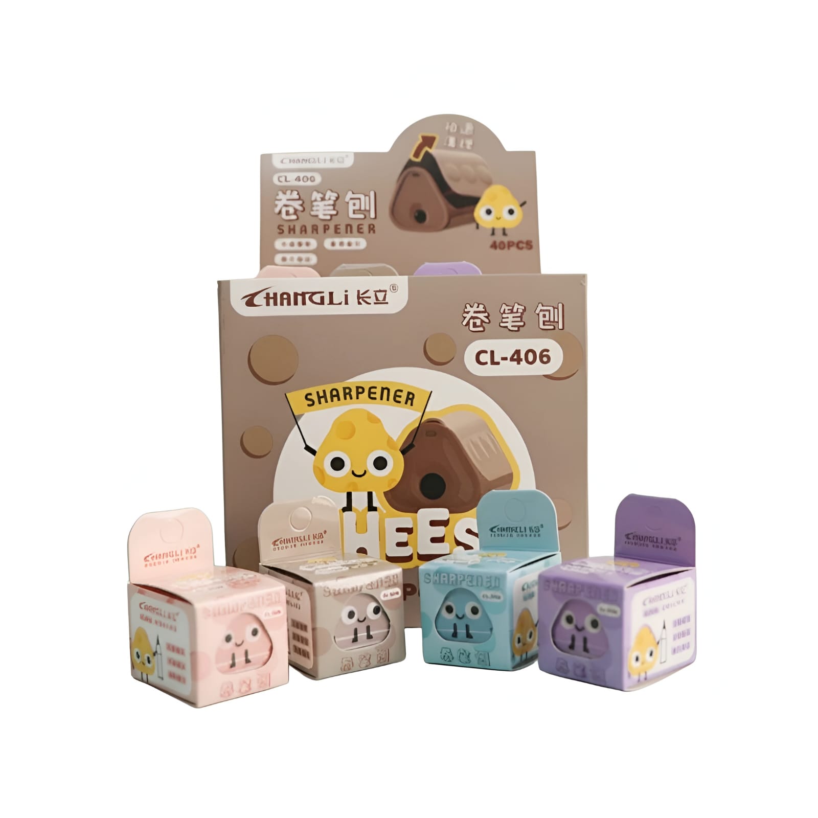 Changli CL-406 Cheese Fun Curling Pencil Sharpener (4pcs)