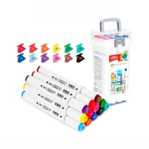 Deli E70803-12 Dual Tip Sketch Markers